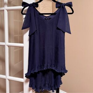 Romeo & Juliet Couture Navy Top with Bow Details